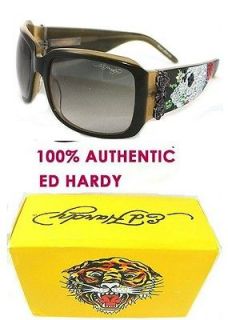 NWT ED HARDY SUNGLASSES EHS001 Skull Olive WHY PAY RETAIL $299.00 BUY 