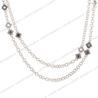 versace 18k white gold and diamonds multi stone necklace one