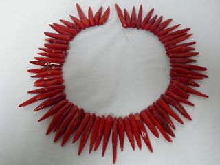 22 40mm red coral teeth beads 15 strand time left
