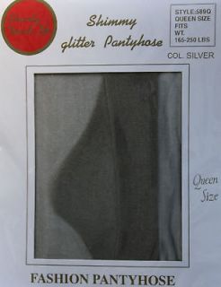 shimmery glitter silver stockings womens queen size