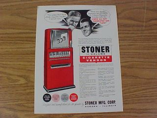 Viage STONER 11 Column Cigarett Vendor Coin Op Advertising Flyer