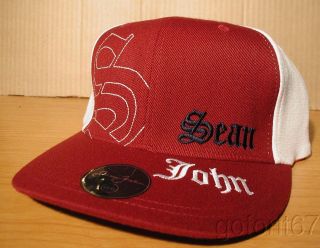 New w/tags SEAN JOHN baseball cap, flex fit LG/XL, Crimson/White 