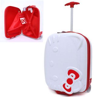 Hello Kitty Rolling Luggage ASB Trolley Bag Hard Suit Case :White 