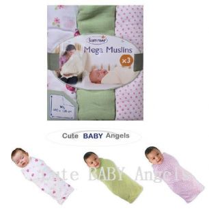   Swaddle Me Muslin Squares Baby Blanket Sleeping Bag Infant Wrap New