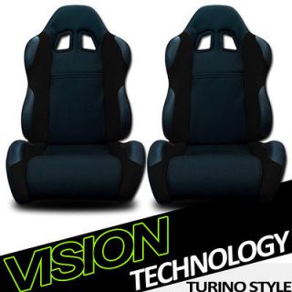   Fabric & PVC Leather Reclinable Racing Seats+Sliders 26 (Fits Summit