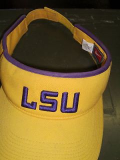 LSU Yellow and Purple Sun Visor Hat Adjustable College Football Nike 