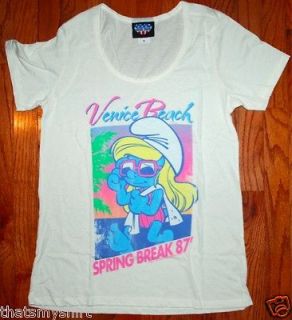   Junk Food The Smurfs Venice Beach Spring Break Ladies T Shirt