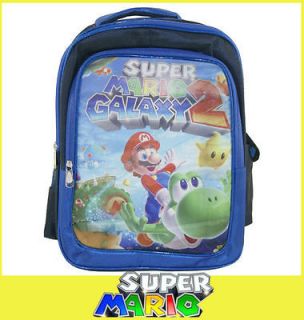 16 Super Mario Galaxy 2 STAR YOSHI green Backpack School Book Bag 