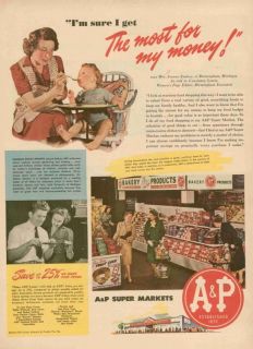 1943 a p supermarkets advertising photo ad 