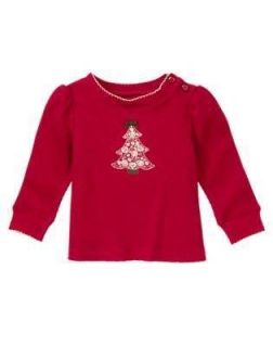 GYMBOREE~ALPINE SWEETIE RED CHRISTMAS TREE L/S THERMAL TOP~sz. 2T