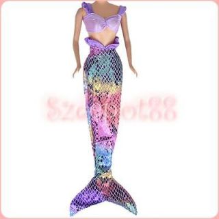 mermaid dress gown w bra tail barbie dolls multicolor time