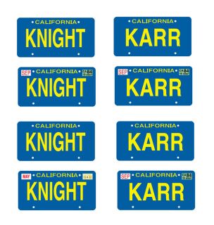 18 scale model knight rider kitt car license tag plates  