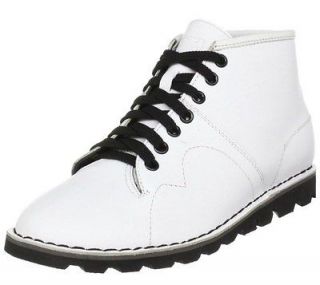 TUK White leather Monkey Boots Size Mens 13 Lace up Rockabilly COSTUME 