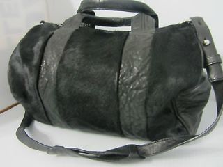Alexander Wang black pebbled leather Rocco satchel Shouler Bag Purse 