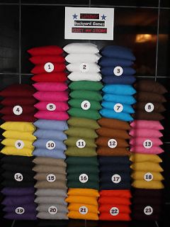 Set of 8 CORNHOLE BAGS PICK YOUR 2 COLORS Regulation Size~Top Quality 