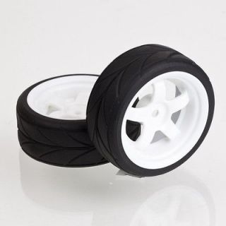 2pc Tires 6107 1:10 1/10 On Road RC Auto Car Truck Toy Wheel and Rim 