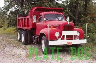 Vintage Red and White Tandem Mack B Dump Truck, Milwaukee WI, Original 