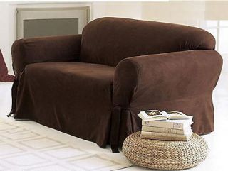 pc brown soft micro suede couch sofa slip cover
