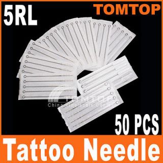 50 PCS Tattoo Needles Disposable 5 Round Liner Sterilize 5RL Stainless 