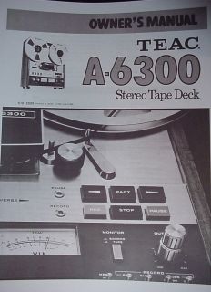 teac a 6300 tape deck instruction manual 19 pages time