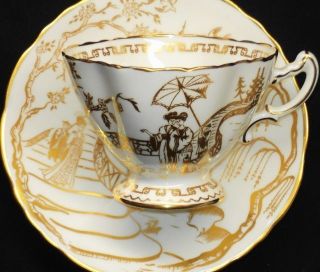 HAMMERSLEY ENGLAND GLITTER GEISHA GIRL TEA CUP AND SAUCER GOLD