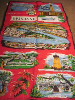 Vintage Linen Souvenir Towel from Australia with Cloth Tags