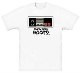 know your roots retro video game new white t shirt