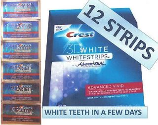   Advanced Seal Vivid CREST 3D White Strips Teeth Whitening   6 pouches