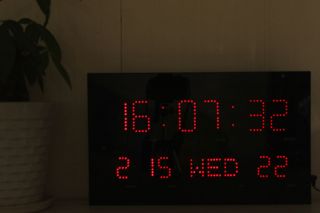   Red / Blue LED Wall Clock Calendar Temperature Light Sensor 617