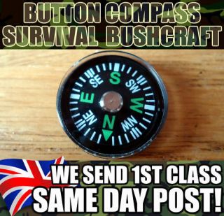 new button mini compass pocket survival bushcraft sas uk 1st