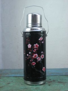 Thermos flask bottle isolation flasche  chinese black + blossom 1.2 l 