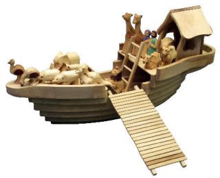 handmade noah s ark with animals and character from lithuania