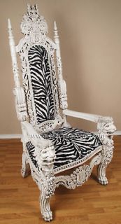 carved mahogany king lion gothic throne chair zebra time left