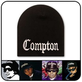 new compton beanie hat cap black white ski skully 6