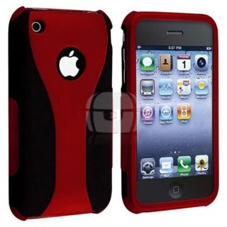 black and red snap back cover case for iphone 3g
