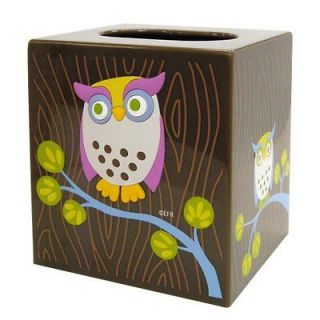 NEW Allure Home Creations Awesome Owls Printed Plastic Tissue Box