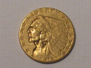   INDIAN HEAD $2 1/2 UNITED STATES GOLD PIECE   QUARTER EAGLE US COIN