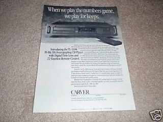 carver tl 3300 cd player ad from 1988 article time