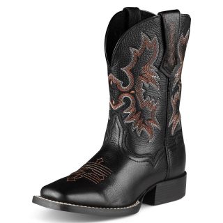 Ariat Kids Boys Tombstone Cowboy Western Boots Black Deertan 10007845