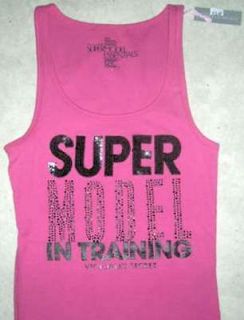   Secret SUPERMODEL IN TRAINING Sequin Pink Tank Top, S NICE GIFT
