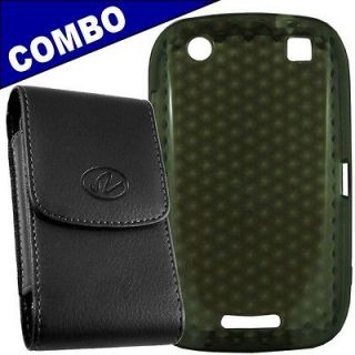 Combo For Blackberry Curve Touch 9380 Black Gel cell case + Oversized 