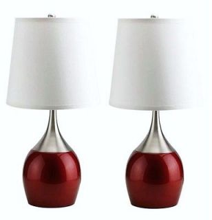   SHIPPING** 2 LAMP SET** 24 RETRO RED CANDY KISS TOUCH TABLE LAMPS