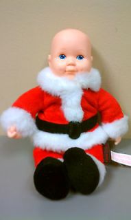 CHRISTMAS SANTA DOLL BABY 1999 Anne Geddes Plush Beanie Beanbag 9 no 