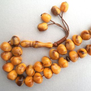 Unique Islamic 33 Amber Resin Prayer Beads Tasbih Allah Prayer Rosary