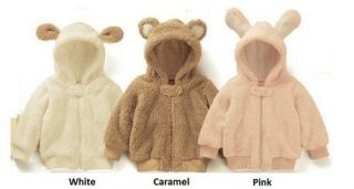 Baby Boy/ Girl Animal Bear Design Zip Up Jacket w Hoodies, WARM 4 