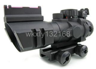 Tactical ACOG style 4X32 DUAL ILLUM Red/Green/Blue with CQB FIBER 