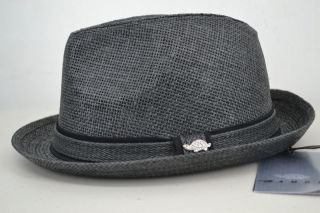 new pamoa charcoal weaved fedora trilby hat mad men suits