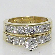 carat gold ep wedding engagement ring set size 7