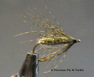     Woven Partridge Soft Hackle   Olive & Cream   Wet Fly   Trout