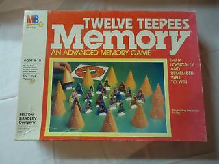 1984 Vintage Twelve Teepees Memory Game Milton Bradley